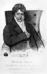 Michael Kelly, címlapkép Michael Kelly és Theodore Hook "Michael Kelly visszaemlékezései" című művéből, H. Meyer által készített, 1825-ben kiadott nyomat.